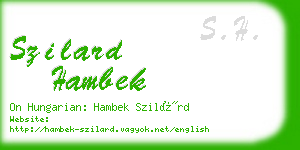 szilard hambek business card